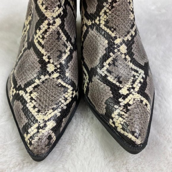 NEW Circus By Sam Edelman Snakeskin Pointed Toe Block Heel Booties, size 5.5 - Picture 3 of 16